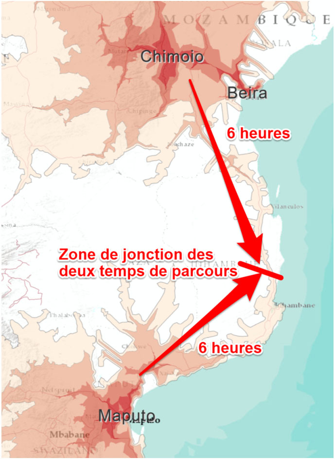 Time between Maputo Beira-Chimoio